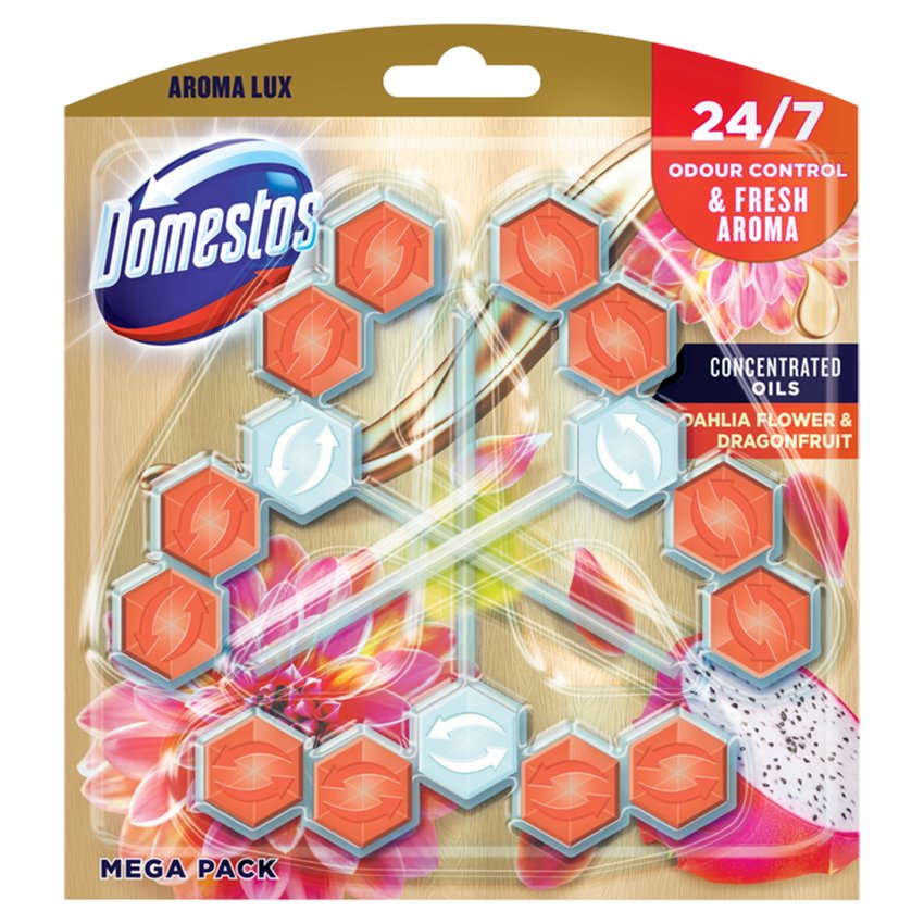 Domestos Power 5 Kostka WC 3x55g Zawieszka Flower