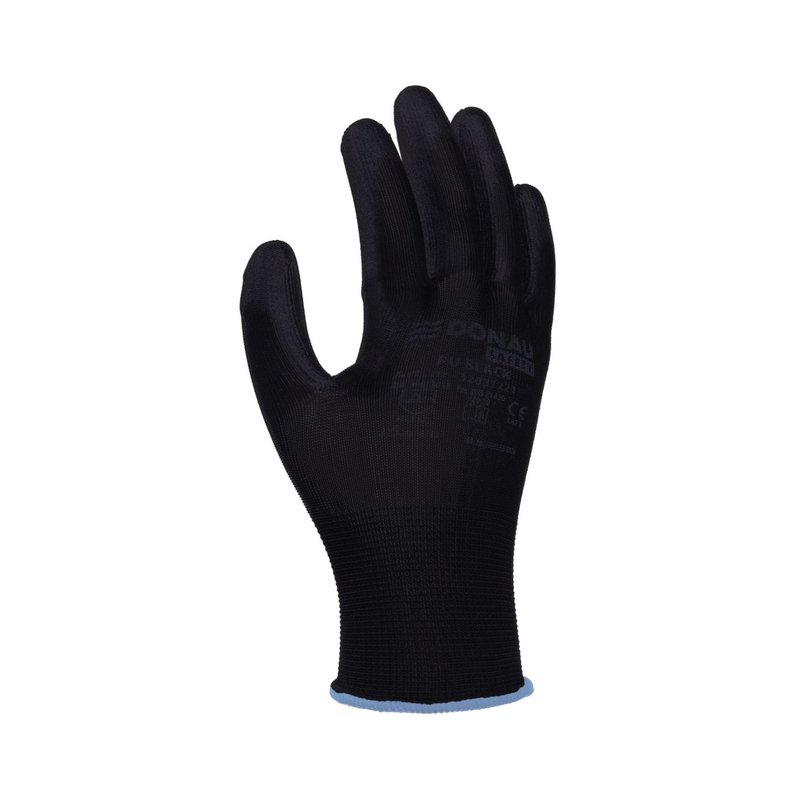 Rękawice Donau Safety Pu Black Kat. II Rozm. 9 Czarne /DONAU SAFETY