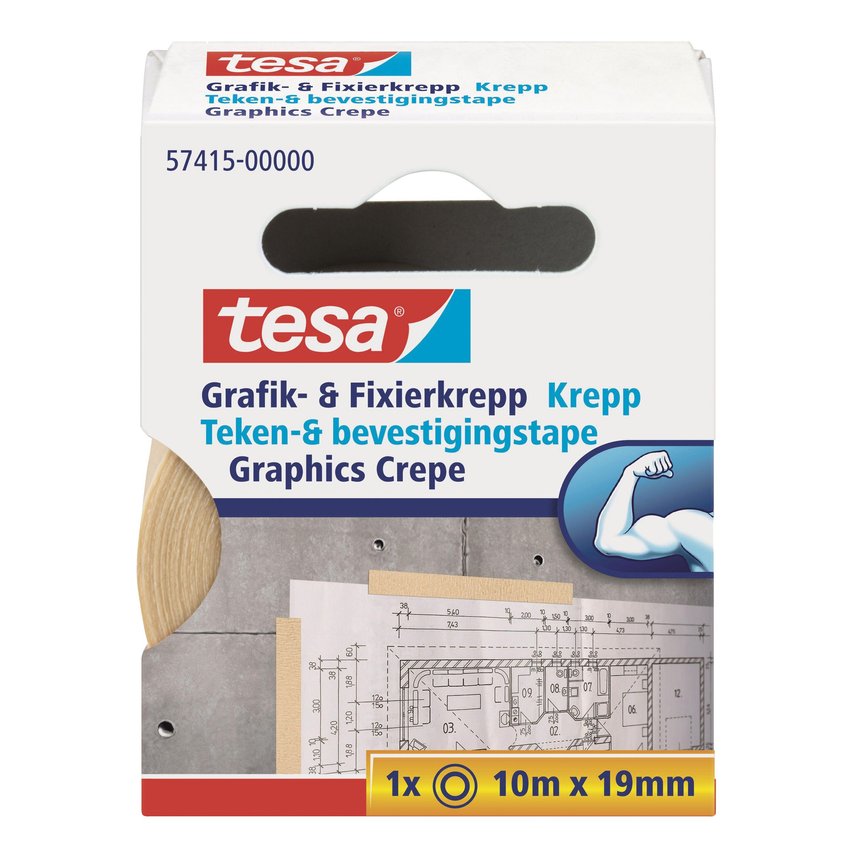 Taśma Do Mocowania Grafik I Rysunków Technicznych 10m x19mm Kreppa Grafik /Tesa