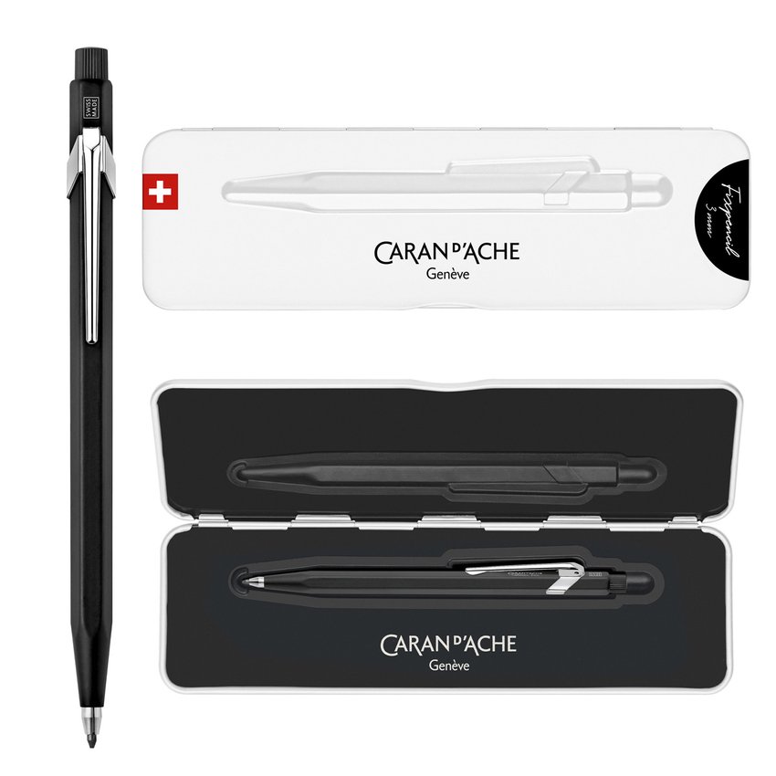 Ołówek automatyczny CARAN D'ACHE Fixpencil 3mm w pudełku czarny