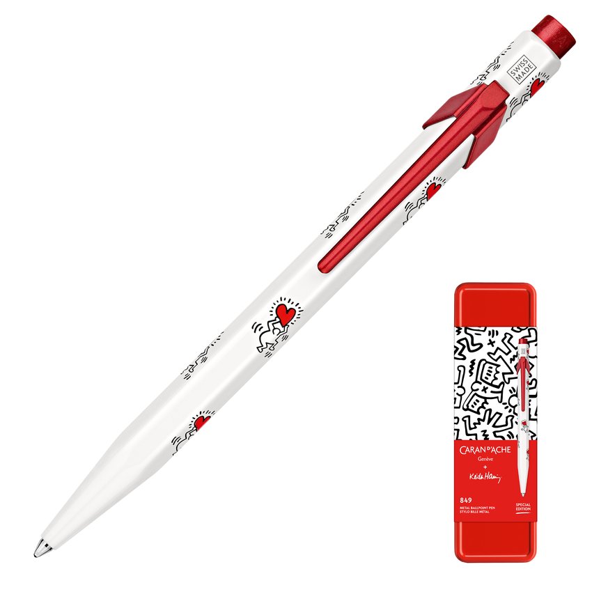Długopis CARAN D'ACHE 849 Keith Haring w pudełku biały
