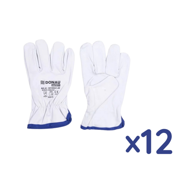Rękawice Robocze Donau Safety Skóra Kozia Rozm. 8/M Białe /DONAU SAFETY 12 Szt
