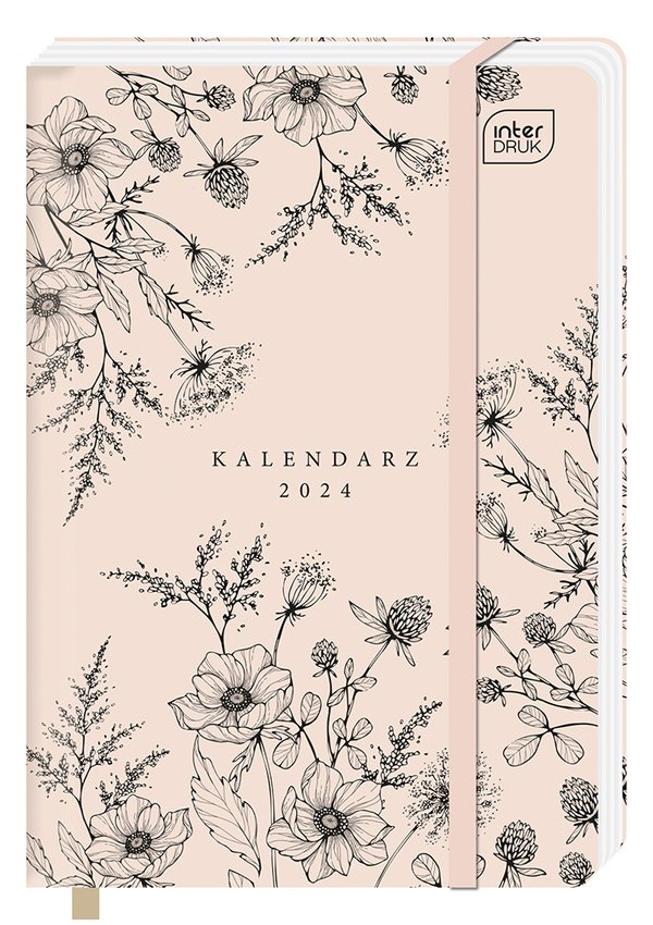 Kalendarz książkowy A6 192 Mat+UV Retro 2024