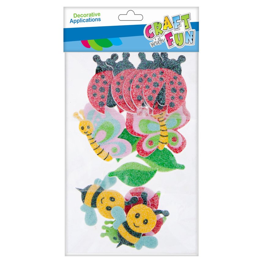 Naklejki z Pianki 14szt. Mix Owady Brokat /Craft With Fun 463733