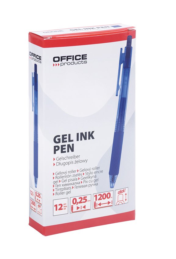 Długopis automatyczny żelowy OFFICE PRODUCTS  gr. linii 025mm dł. linii 1200m niebieski