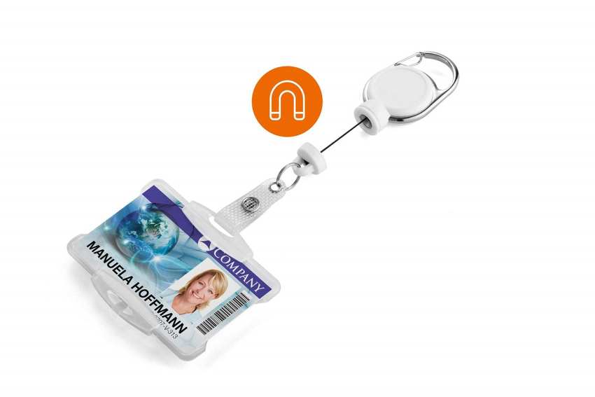 Etui na karty identyfikacyjne z mechanizmem ściągającym EXTRA STRONG / Durable