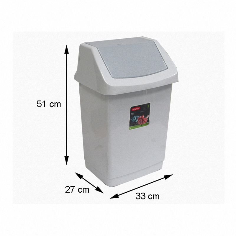 Kosz Na Śmieci 25L Uchylny Clik-it Srebrnografitowy /Curver 174989