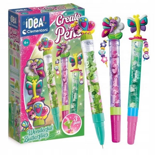 Fabryka Długopisów 3szt. Motylki /Clementoni