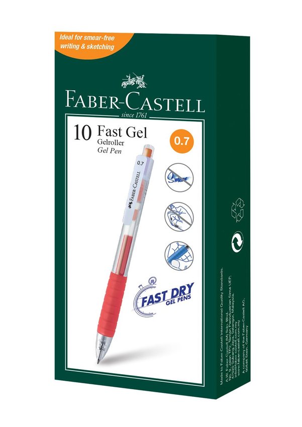 Długopis Automatyczny Żelowy Fast Gel 0,7 Mm Pomarańczowy Faber-Castell