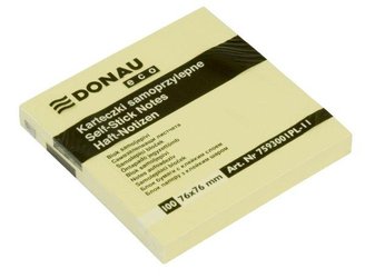 Bloczek Samoprzylepny 76x76 Żółty 12sztuk /Donau
