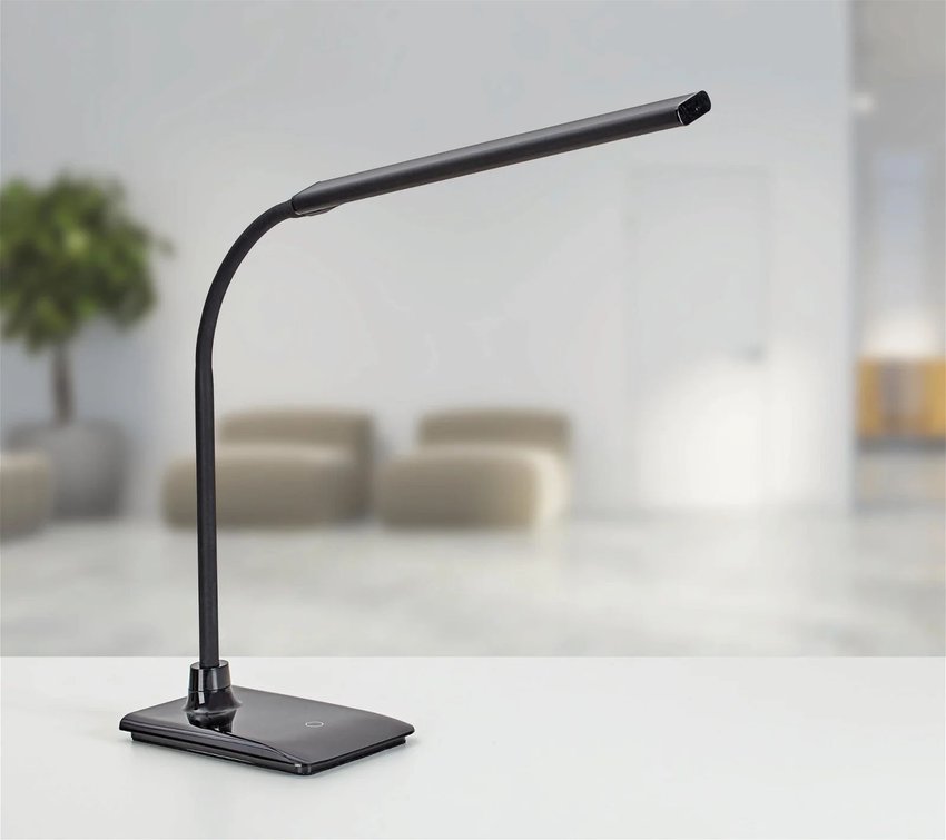 Lampa Biurkowa Led Maulpirro, Możliwość Regulacji Światła, Z Podstawą Czarna