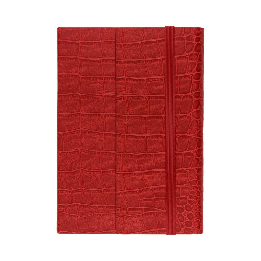 Notes Notatnik biurowy twardy w kratkę na gumkę - O.NOTE Mississippi - 207 x 145 mm (A5) - czerwony