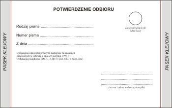 Zwrotne Potwierdzenie Odbioru 1-Taśma Ordynacja Podatkowa 100szt. /D-H