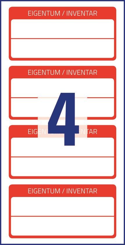 Etykiety Inwentaryzacyjne Avery 60x30 10/A4 A'4 Biało-Czerwone No.6904