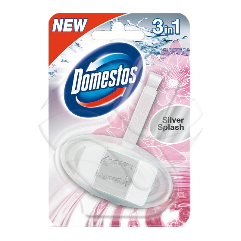 Domestos Kostka WC 3in1 Power Koszyk Silver Splash