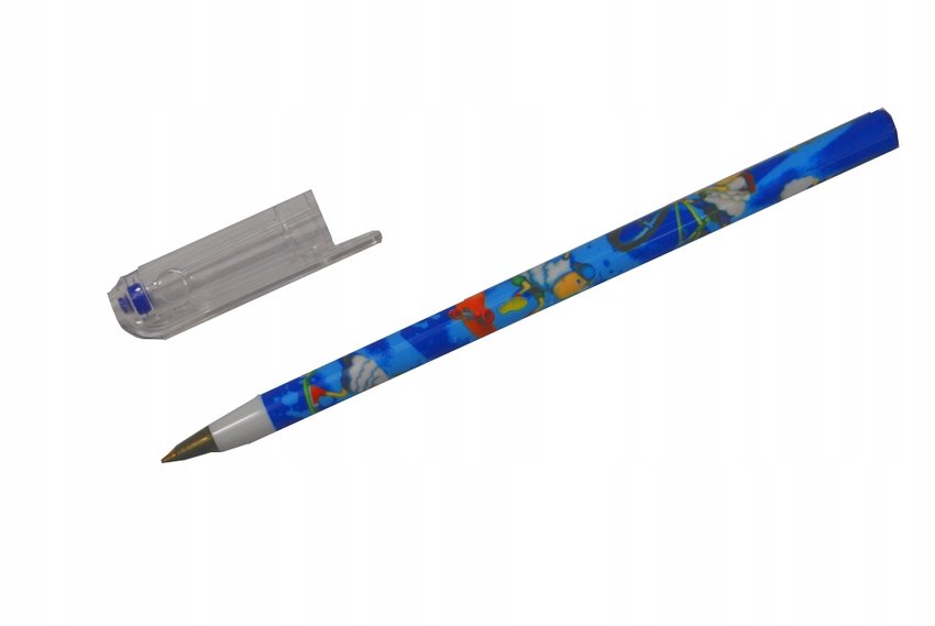 Długopis na skuwkę niebieski LAMBO SCHOOL fantazyjny