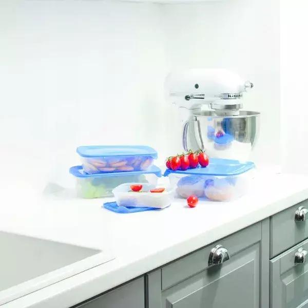 Pojemnik Na Żywność Kwadratowy Fresh&Go 0,45L Niebieski Transparentny / Curver 182238