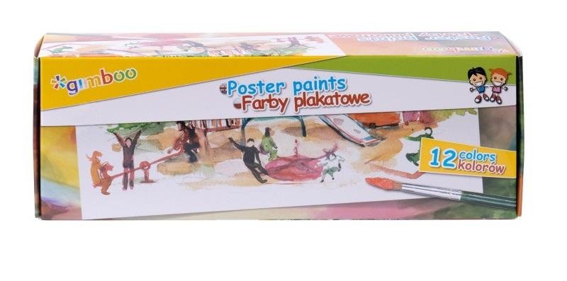 Farby plakatowe 20ml x 12 kolorów / Gimboo