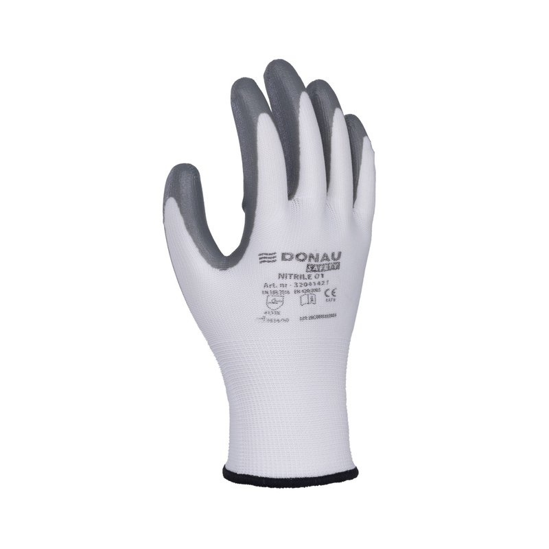 Rękawice Donau Safety Nitrile 01 Kat. II Rozm. 10 Szare /DONAU SAFETY