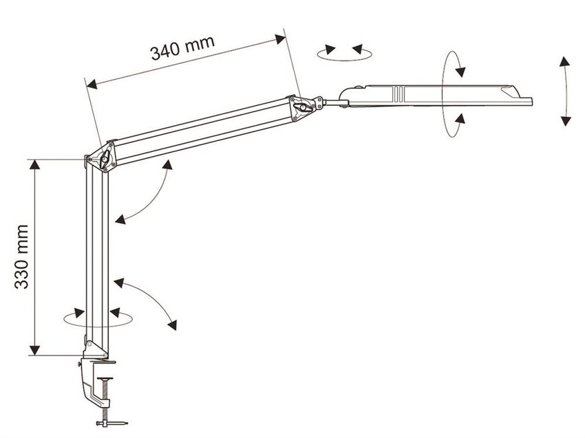 Lampka LED na biurko MAULatlantic 9W mocowana zaciskiem czarna