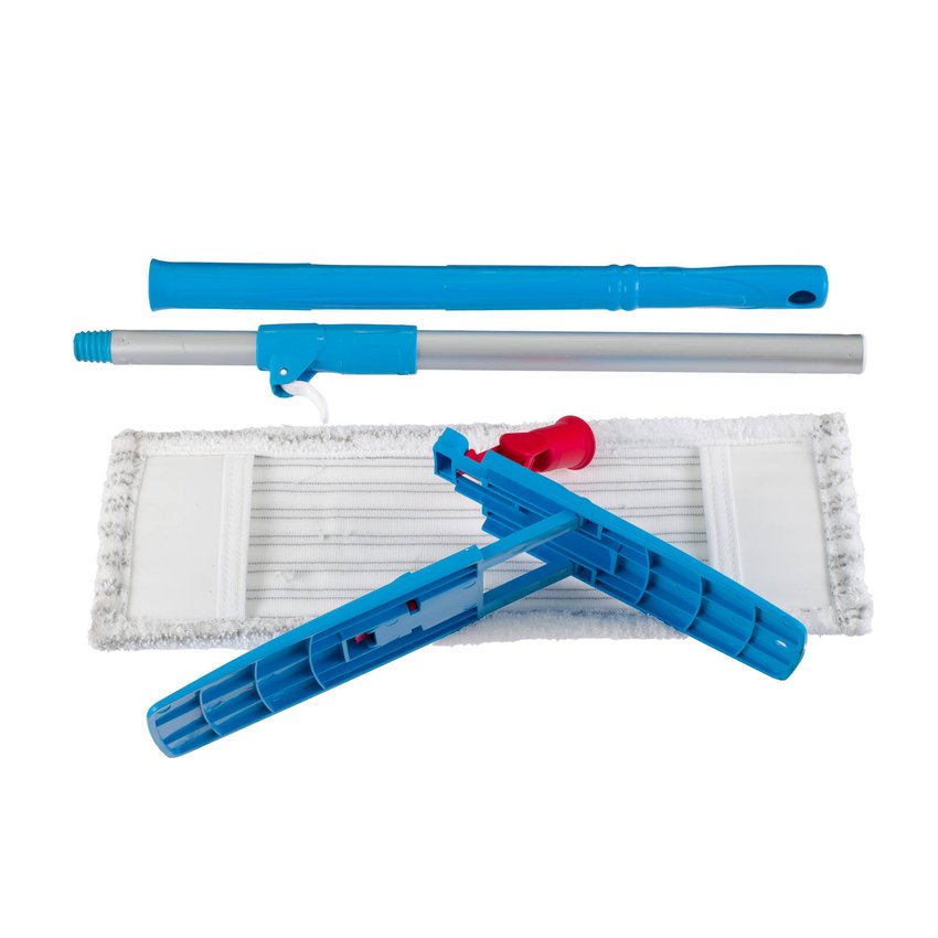 Zestaw Mop Płaski 50cm Kieszeniowy + Stelaż + Kij Teleskopowy /Emerson