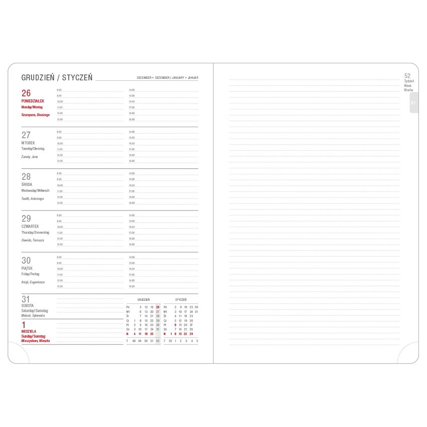 Terminarz O.Diary B5 Uran 2024 Czarny / Opus