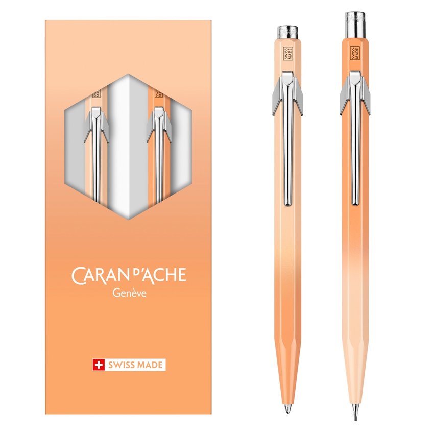 Zestaw długopis 849 i ołówek 844 CARAN D'ACHE Sunset Sky w etui pomarańczowy