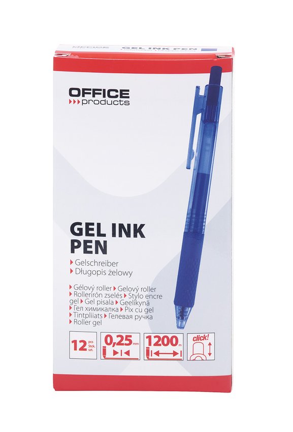 Długopis automatyczny żelowy OFFICE PRODUCTS  gr. linii 025mm dł. linii 1200m niebieski