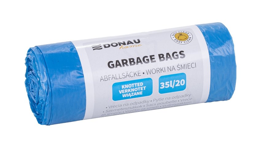 Worki na śmieci DONAU HOME wiązane (LDHD), 35l 20 szt., niebieskie