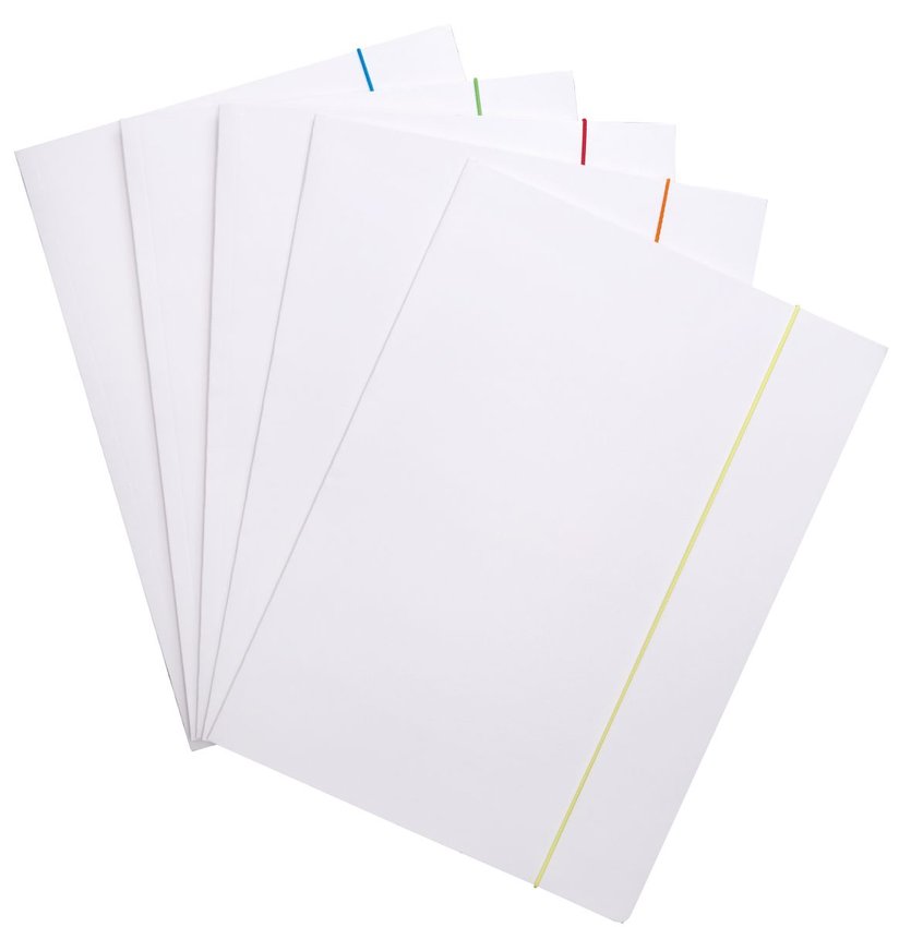 Teczka z gumką OFFICE PRODUCTS karton A4 300gsm 3-skrz., gumka mix kolorów biała