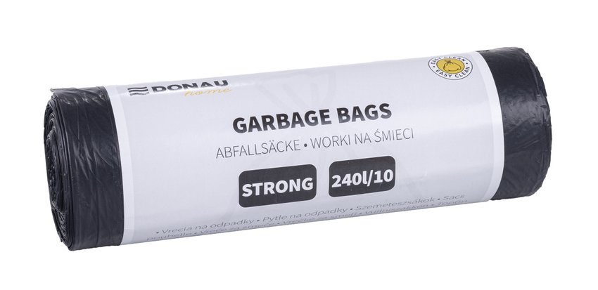 Worki na śmieci DONAU HOME mocne (LDPE), 240l 10 szt., czarne