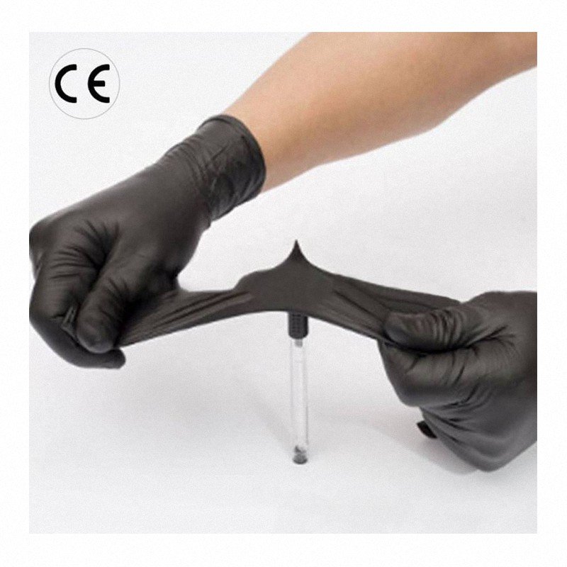 Rękawice Nitrylowe Bezpudrowe Czarne M 100szt. / Master