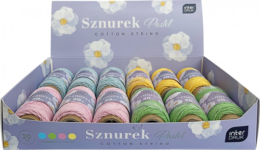 Sznurek na Szpulce 20m Mix Pastel /Interdruk