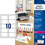 Wizytówki Obustronne Quick&Clean 270g 100szt. Laser Avery 85x54 Śnieznobiałe Satynowe No.C32026-10