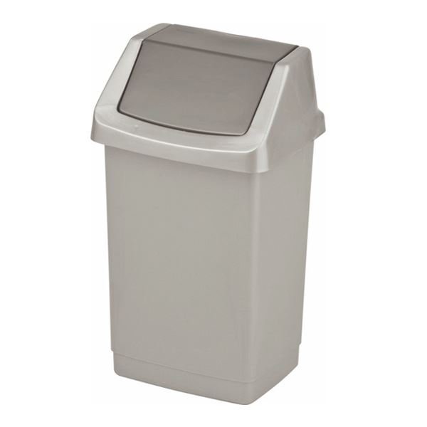 Kosz Na Śmieci 9L Click Uchylny Srebrny / Curver 174988