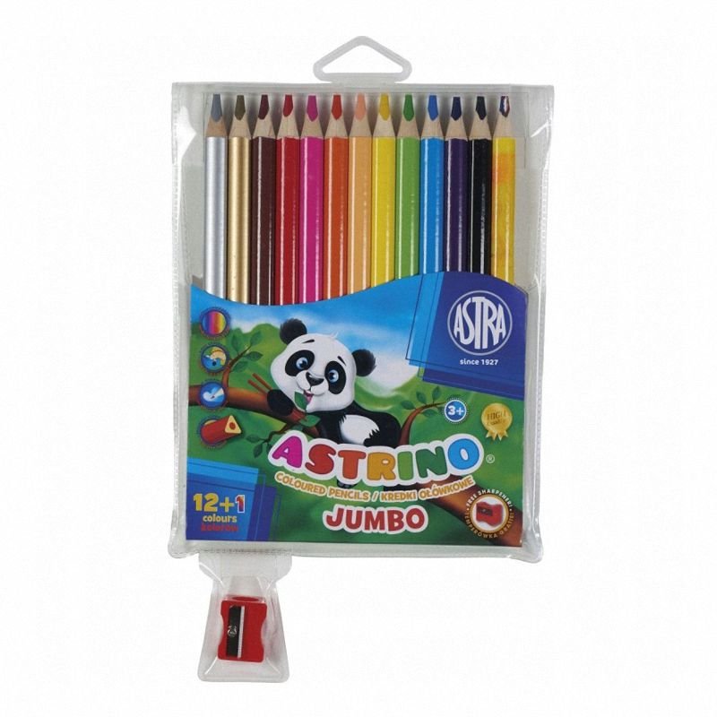 Kredki Ołówkowe 12 kol. Astrino Jumbo + Temperówka [312115004] /Astra