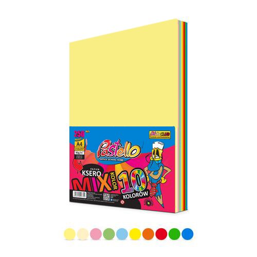 Papier Xero A4 80g A'250 (10 kol.) Mix Pastel/Intensywny /Pastello