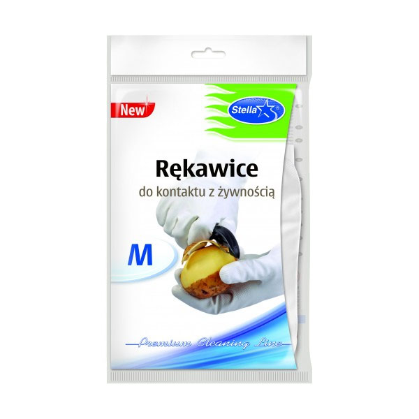 Rękawice Do Kontaktu z Żywnością M Białe /Stella