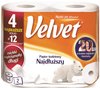 Papier Toaletowy Celulozowy Velvet Najdłuższy 2-Warstwowy 486 Listków 4Szt. Biały