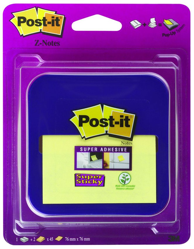 Podajnik Do Karteczek Samoprzylepnych Post-It Z-Notes (Vd-330) Fioletowy W Zestawie 2 Bloczki Super Sticky Z-Notes