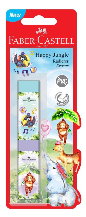 Gumka Happy Jungle 2 Szt. Blister Faber-Castell