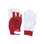 Rękawice Robocze Donau Safety Skóra Kozia Po Stronie Dłoni Rzep Rozm. 9/L Biało-Czerwone /DONAU SAFETY