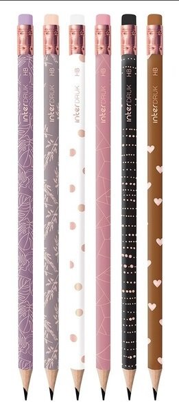 Ołówek z gumką Rose Gold HB MIX /Interdruk