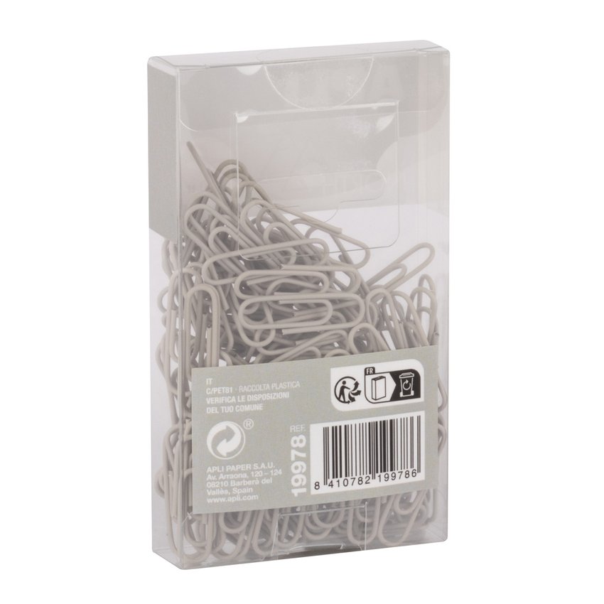 Spinacze okrągłe APLI Up North 28mm 140szt., pudełko z zawieszką szare