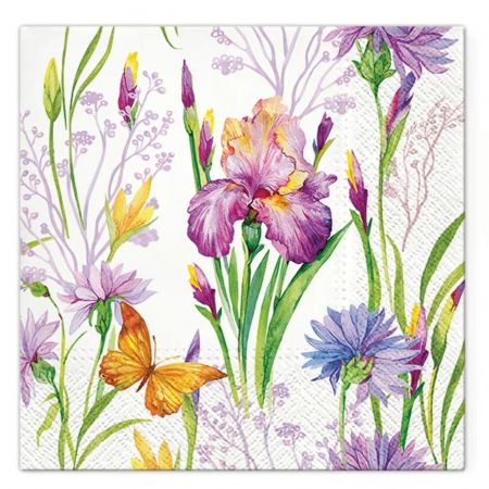 Serwetki 33x33cm A'20 (TL121200) Iris with Butterfly /Paw