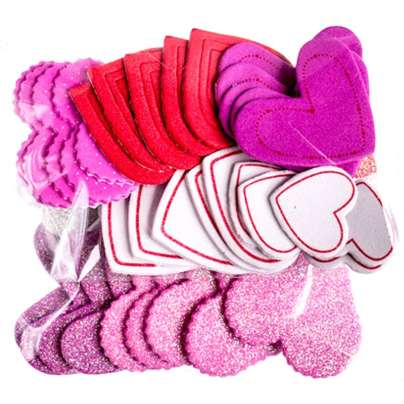 Naklejki z Pianki Serca 50szt. /DpCraft