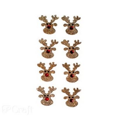 Naklejki Brokatowe 3D - Renifery 8szt. /DpCraft