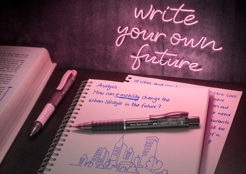 Długopis Poly Ball View 1 Szt. Blister Mix Kolorów Faber-Castell