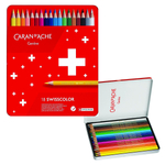 Kredki Caran D'Ache Swisscolor Aquarelle Z Efektrm Akwareli Sześciokątne 18Szt. Mix Kolorów