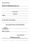 Karta Biblioteczna A7 A'100 B191/Typograf